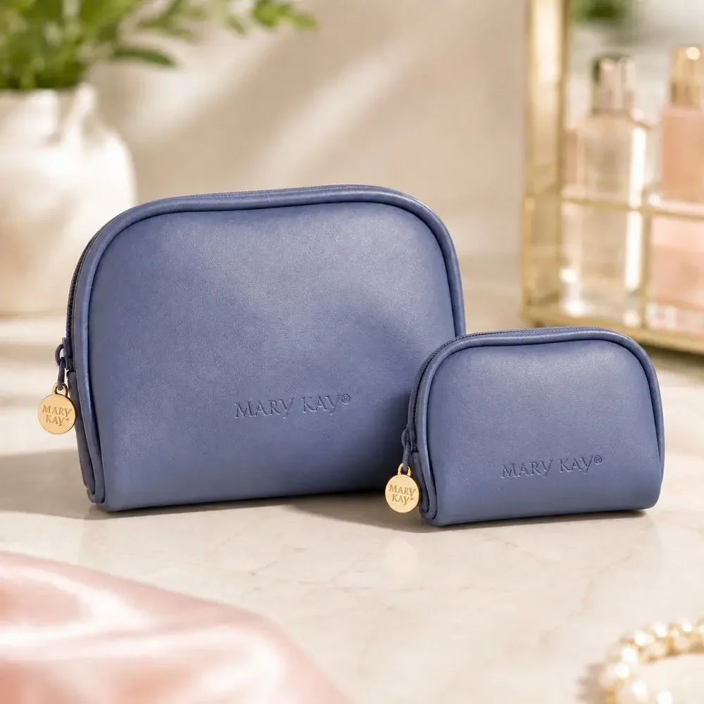 Lot 2 Mary Kay Purple Cosmetic Bag, Small and Medium